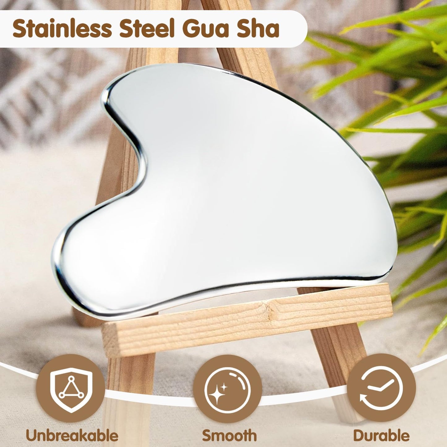 Stainless Steel Gua Sha Facial Tools Gua Sha Rose Quartz Massage Tool Guasha Face Sculpting Tool Skin Care