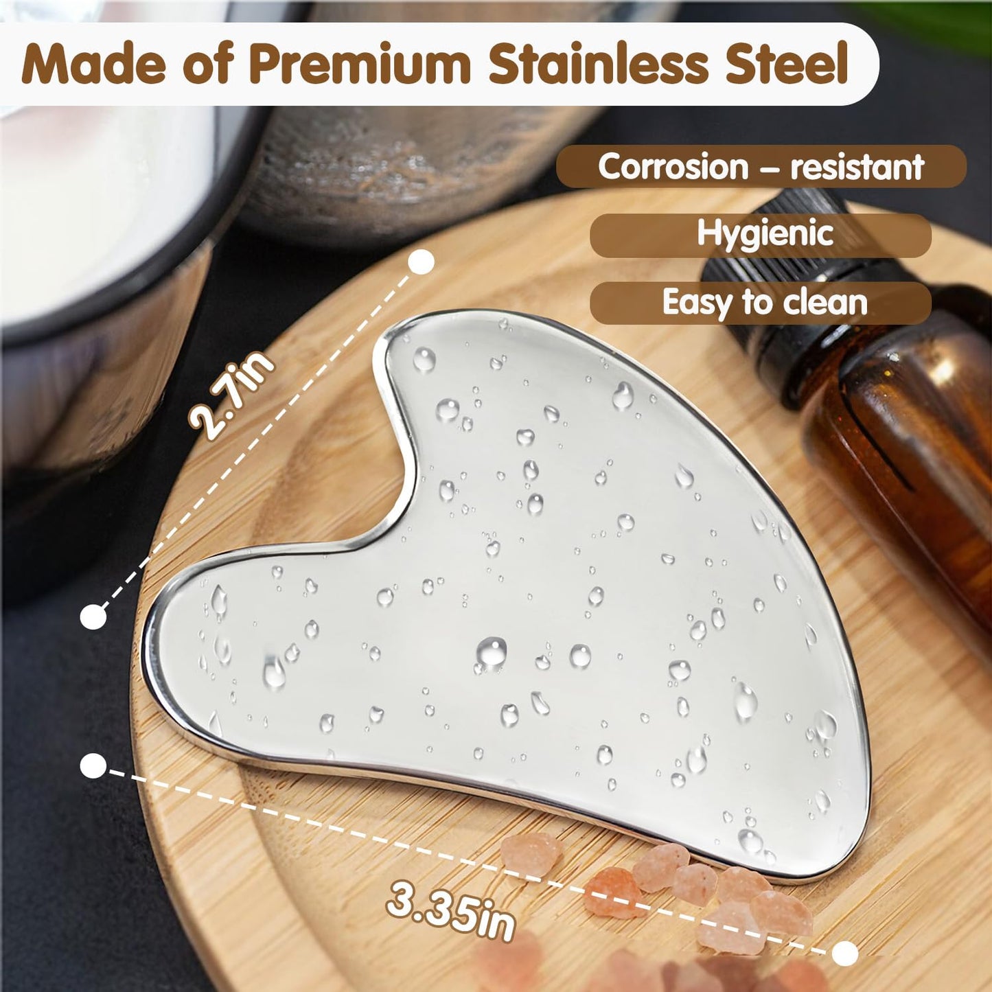Stainless Steel Gua Sha Facial Tools Gua Sha Rose Quartz Massage Tool Guasha Face Sculpting Tool Skin Care